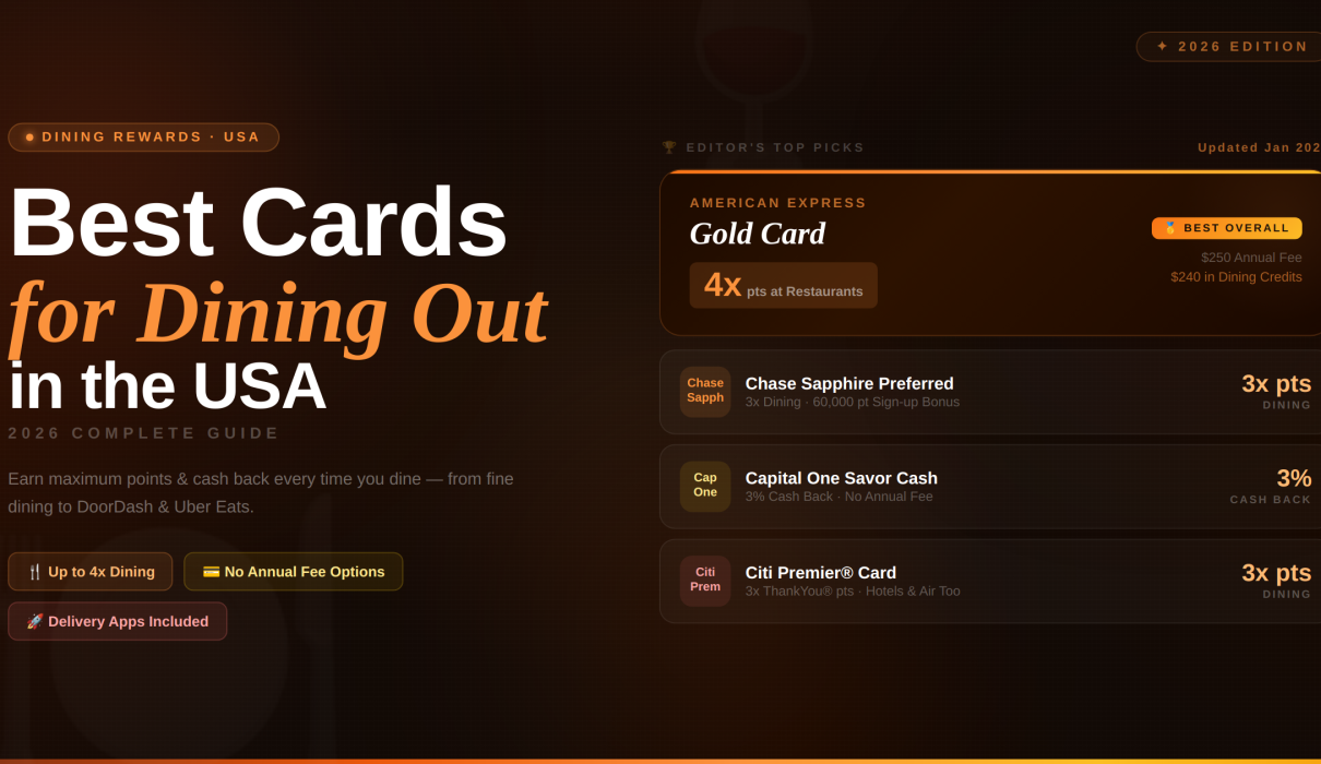 Best Credit Cards for Dining Out in the USA — 2026