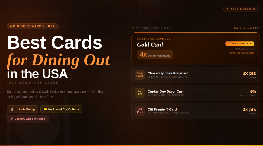 Best Credit Cards for Dining Out in the USA — 2026