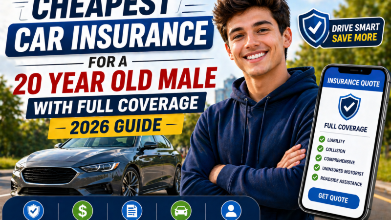 Cheapest Car Insurance for a 20 Year Old Male With Full Coverage (2026 Guide)